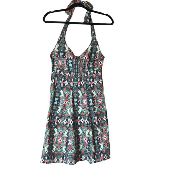 Athleta Dress Size 4 Pack Everywhere Floral Halter Athletic Swim Boho Blue Red - Picture 4 of 11